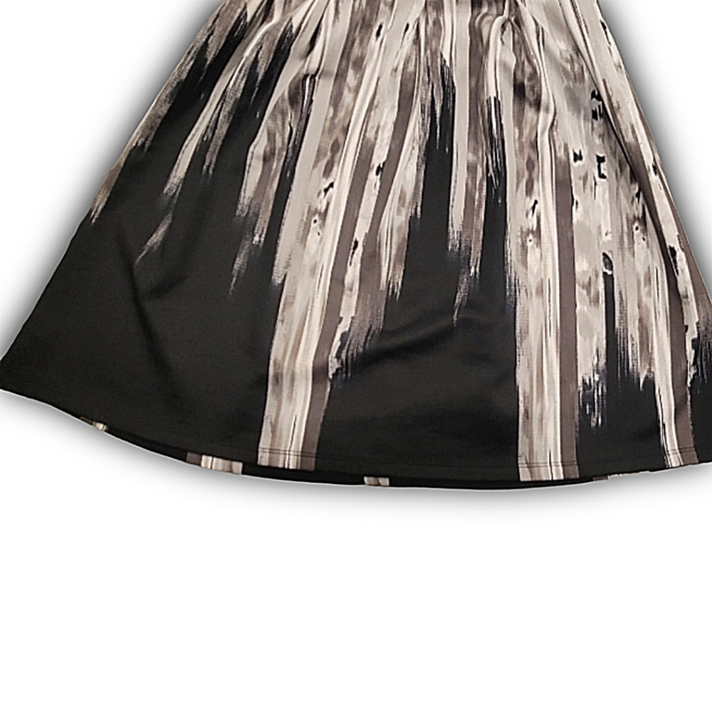 Apt. 9 Sleeveless Fit & Flare A-Line Dress Abstract Gray & Black Print SZ Medium - Picture 6 of 11